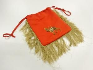 アンティーク　ラクダ模様刺繍巾着